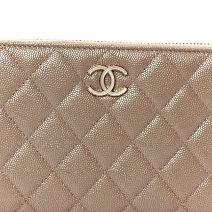 Chanel Iridescent Caviar Quilted Large Gusset Zip Around Wallet Beige 9 of 9