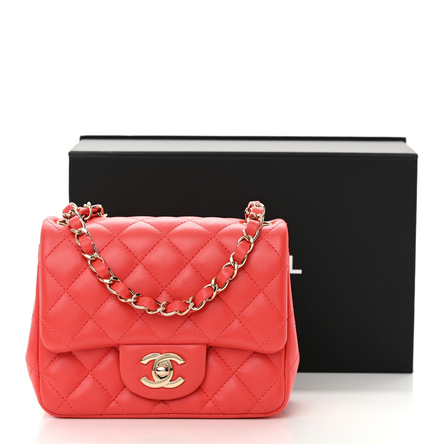 Chanel Lambskin Quilted Mini Square Flap Pink 13 of 13