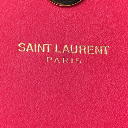 Saint Laurent Calfskin Classic Monogram Cassandre Clutch Lipstick Fuchsia 7 of 8