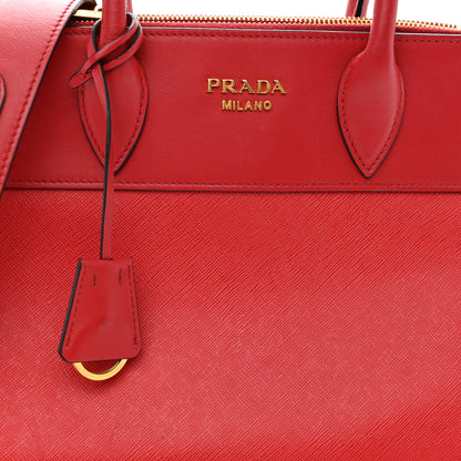 Prada Saffiano City Calfskin Small Paradigme Bag Red 7 of 13