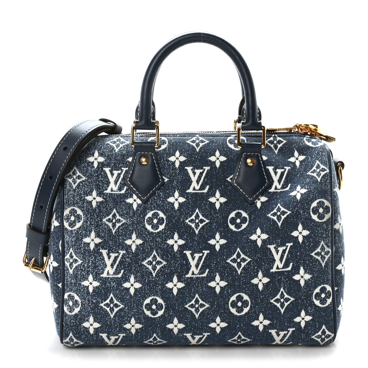 Louis Vuitton Monogram Jacquard Denim Speedy Bandouliere 25 Bleu 1 of 10