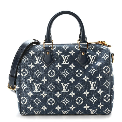 Louis Vuitton Monogram Jacquard Denim Speedy Bandouliere 25 Bleu 1 of 10