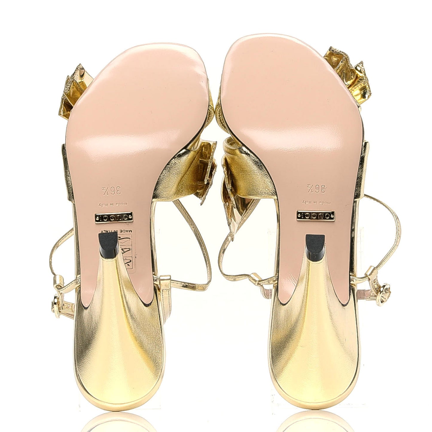 Metallic Nappa Bow Daphne High Heel Sandals 36.5 Platino