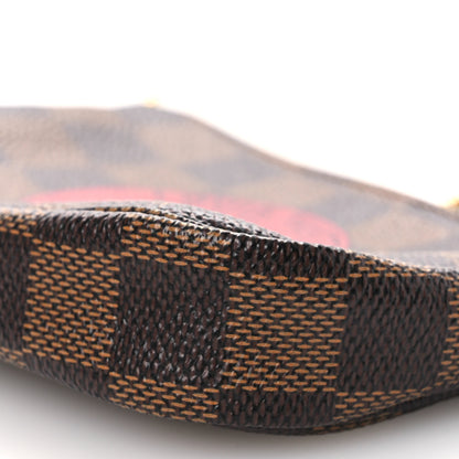 Louis Vuitton Damier Ebene Complice Trunks and Bags Mini Pochette Accessories Red 10 of 12