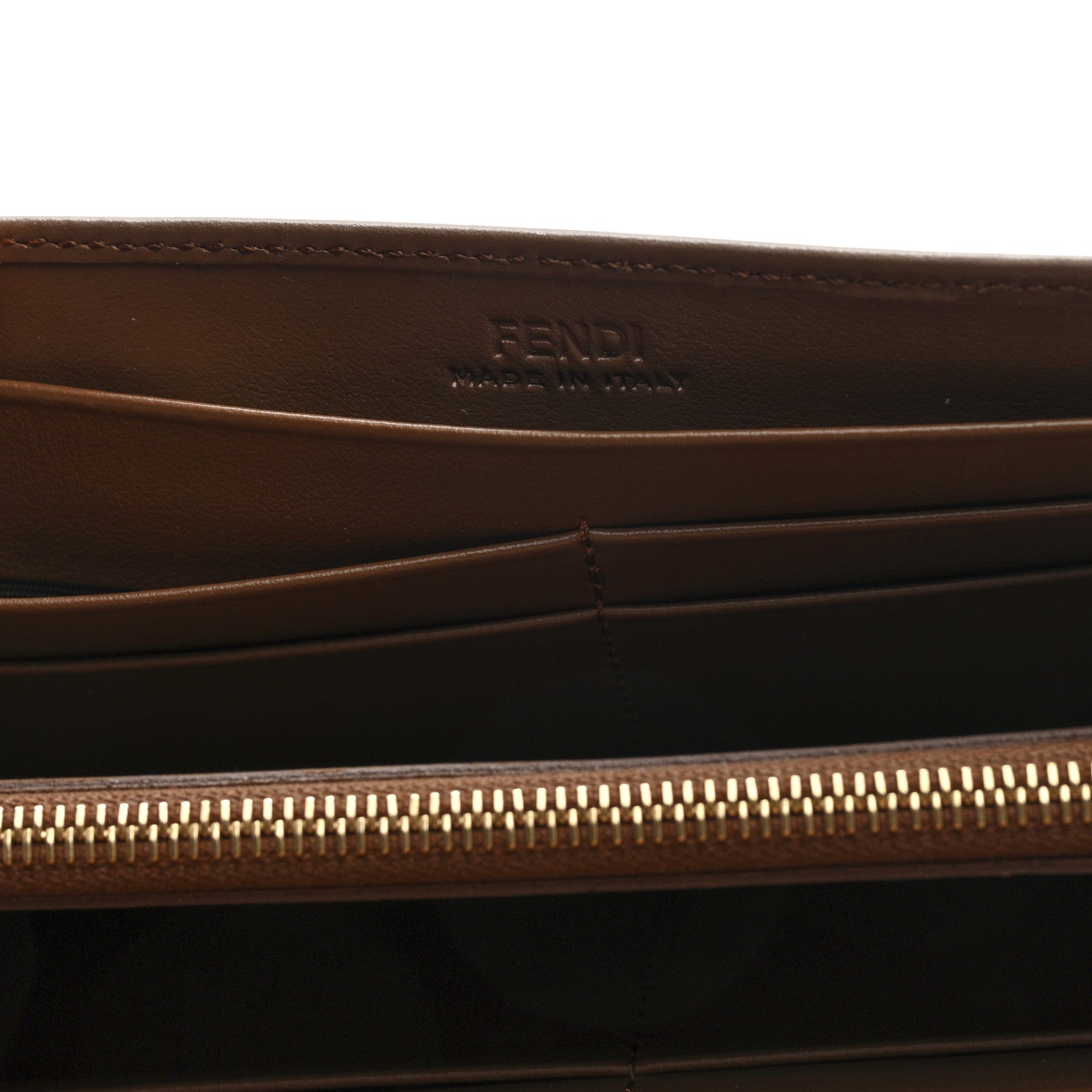 Fendi Vitello King Cruise FF Diamonds Continental Envelope Wallet On Chain Gianduia 6 of 9