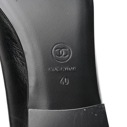 Chanel Lambskin Patent Cap Toe Ballerina Flats 40 Black 7 of 9