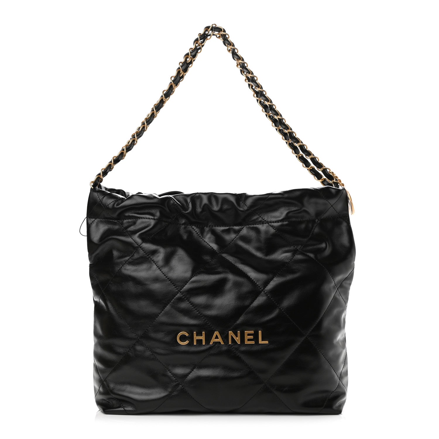 Chanel Shiny Calfskin Quilted Small Chanel 22 Black 3 of 11