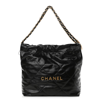 Chanel Shiny Calfskin Quilted Small Chanel 22 Black 3 of 11
