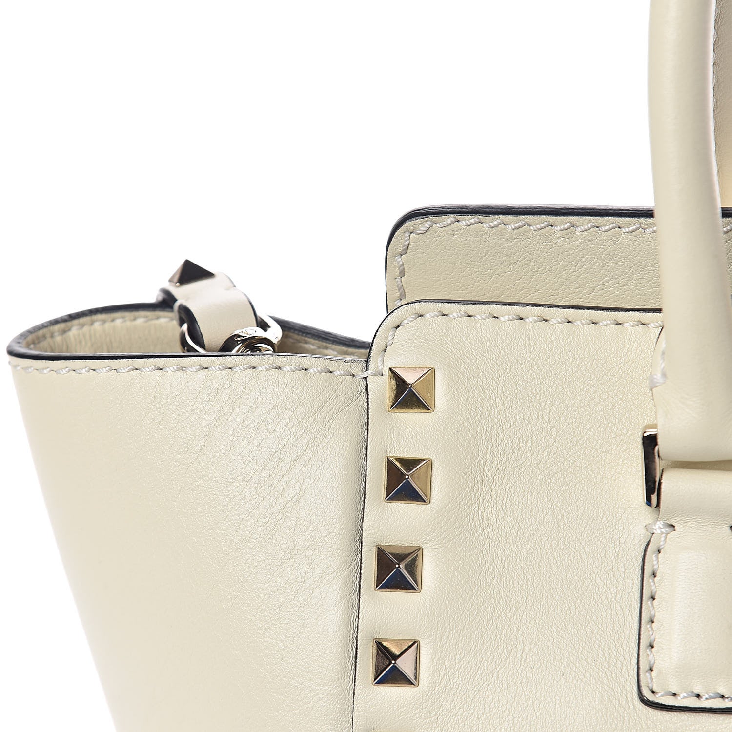 Valentino Garavani Vitello Small Rockstud Double Handle Tote Ivory 12 of 12