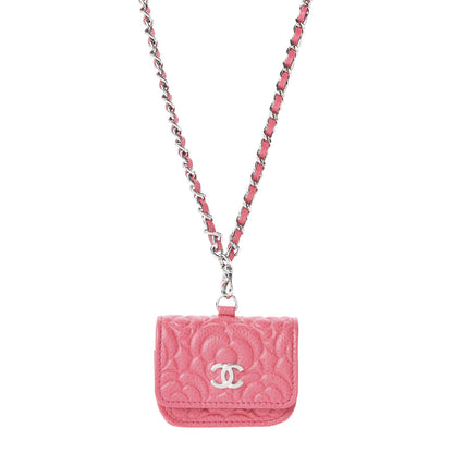 Chanel Caviar Camellia Embossed Airpods Pro Case Pink 1 of 11