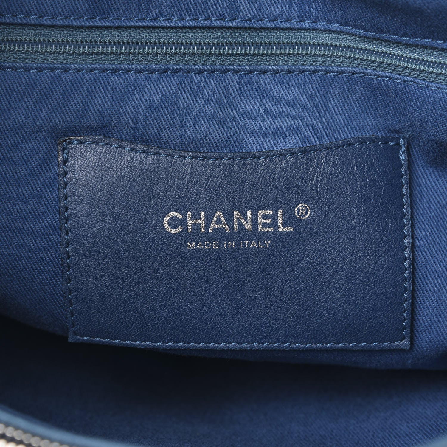 Chanel Iridescent Calfskin Quilted Shopping Tote Blue 6 of 19