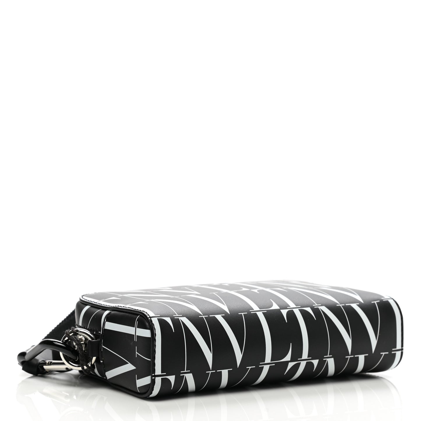 Calfskin VLTN Times Wash Bag Black White