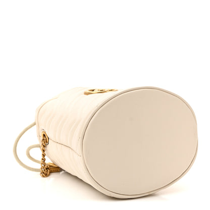 Gucci Calfskin Matelasse Mini GG Marmont 2.0 Bucket Bag White 4 of 9