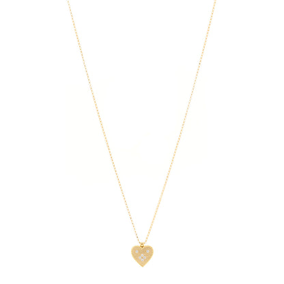 Roberto Coin 18K Yellow Gold Diamond Small Venetian Princess Heart Medallion Charm Necklace 1 of 6