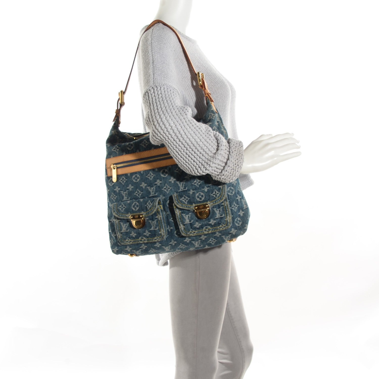 Louis Vuitton Denim Baggy GM Blue 2 of 7