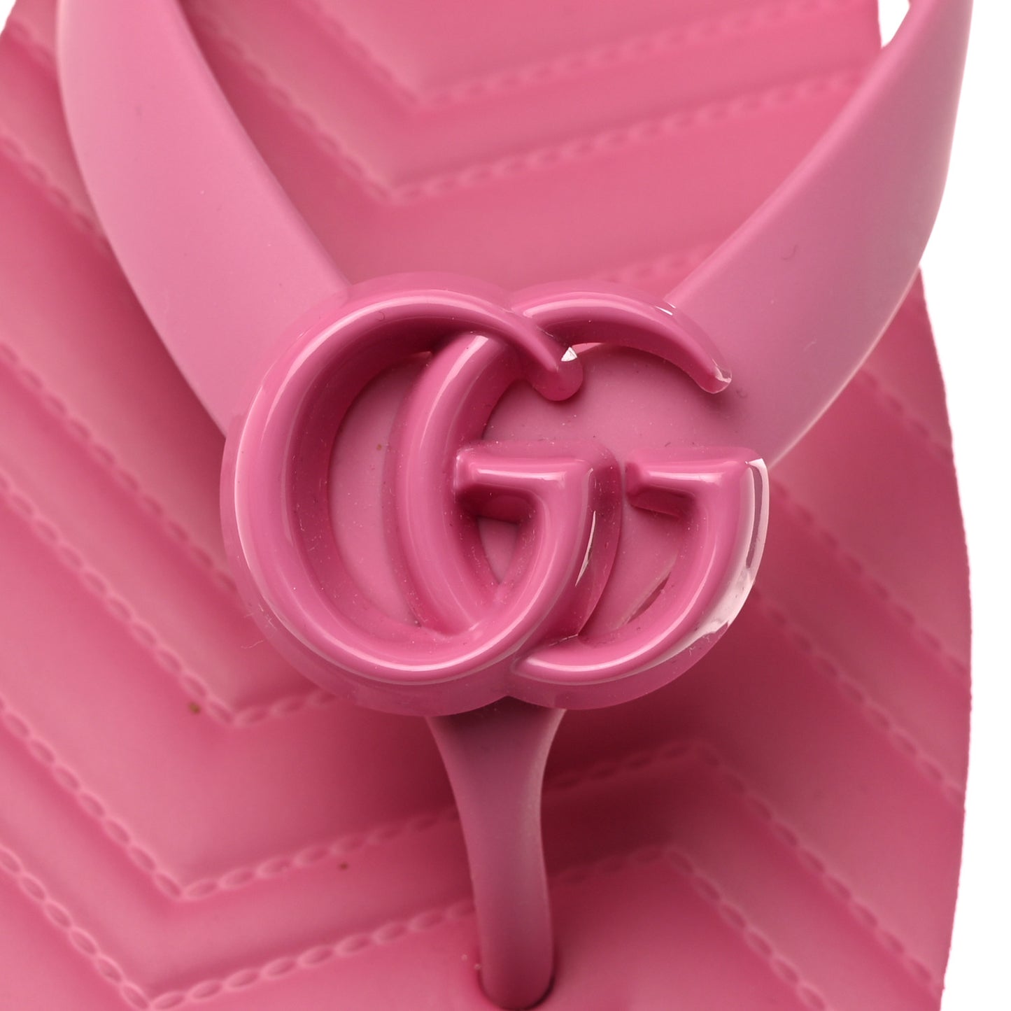 Rubber Chevron Womens GG Thong Sandals 38 Pink Tropical Flower