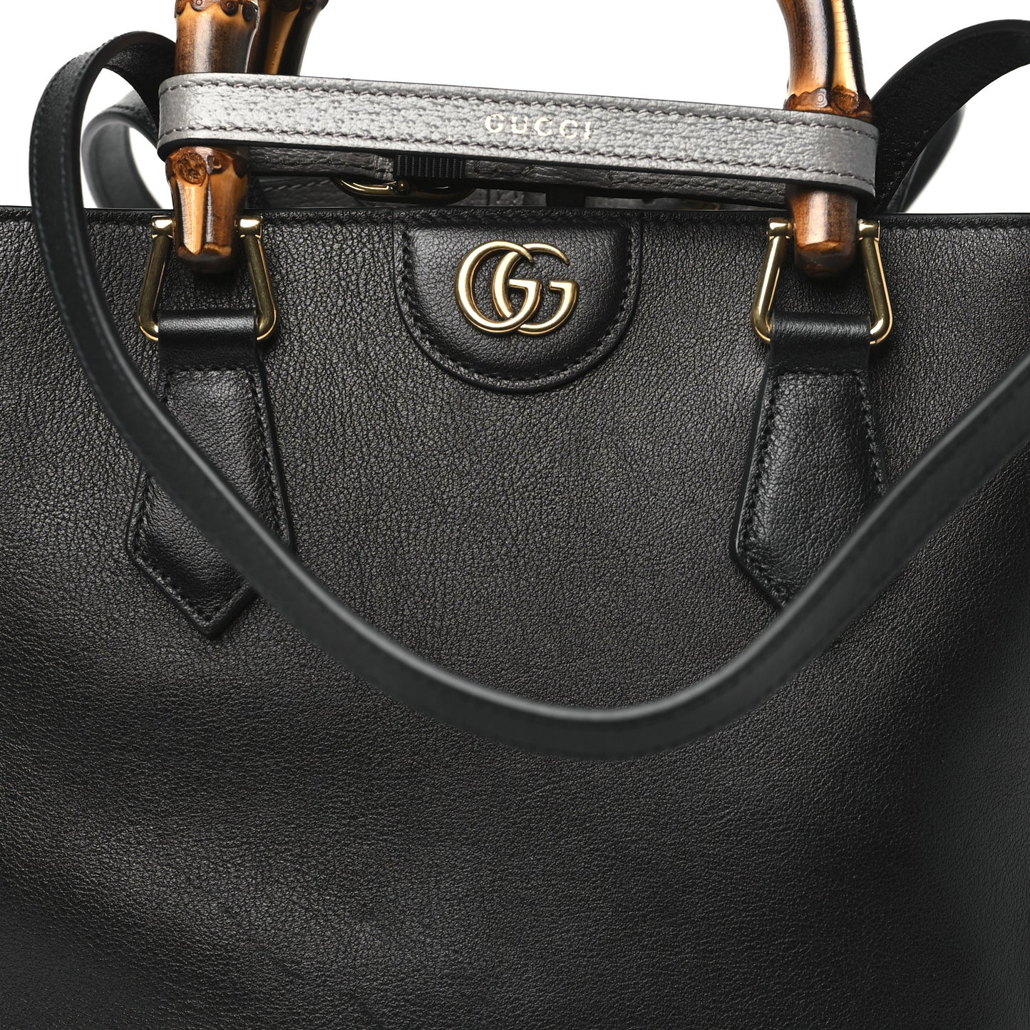 Calfskin Small Diana Round Tote Bag  Black Grey