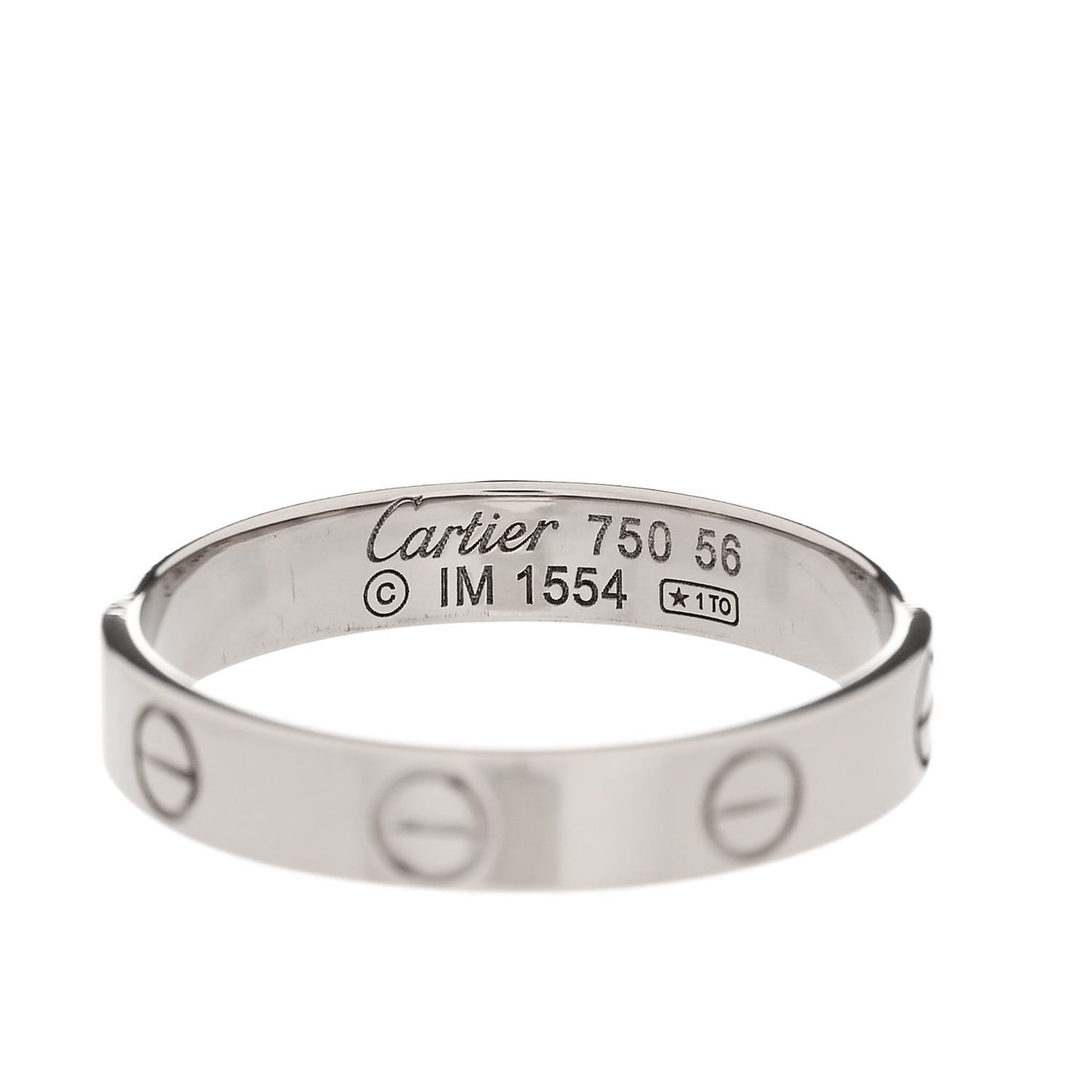 18K White Gold 3.5mm LOVE Wedding Band Ring 56 7.5