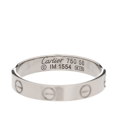 Cartier 18K White Gold 3.5mm LOVE Wedding Band Ring 56 7.5 4 of 4