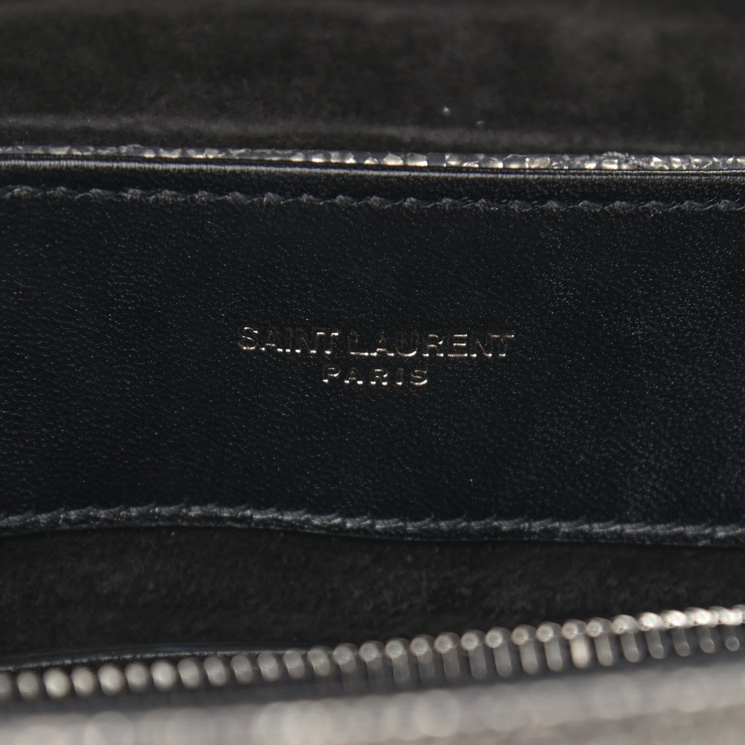 Saint Laurent Metallic Grain De Poudre Monogram Small Loulou Chain Satchel Gun Metal 6 of 10
