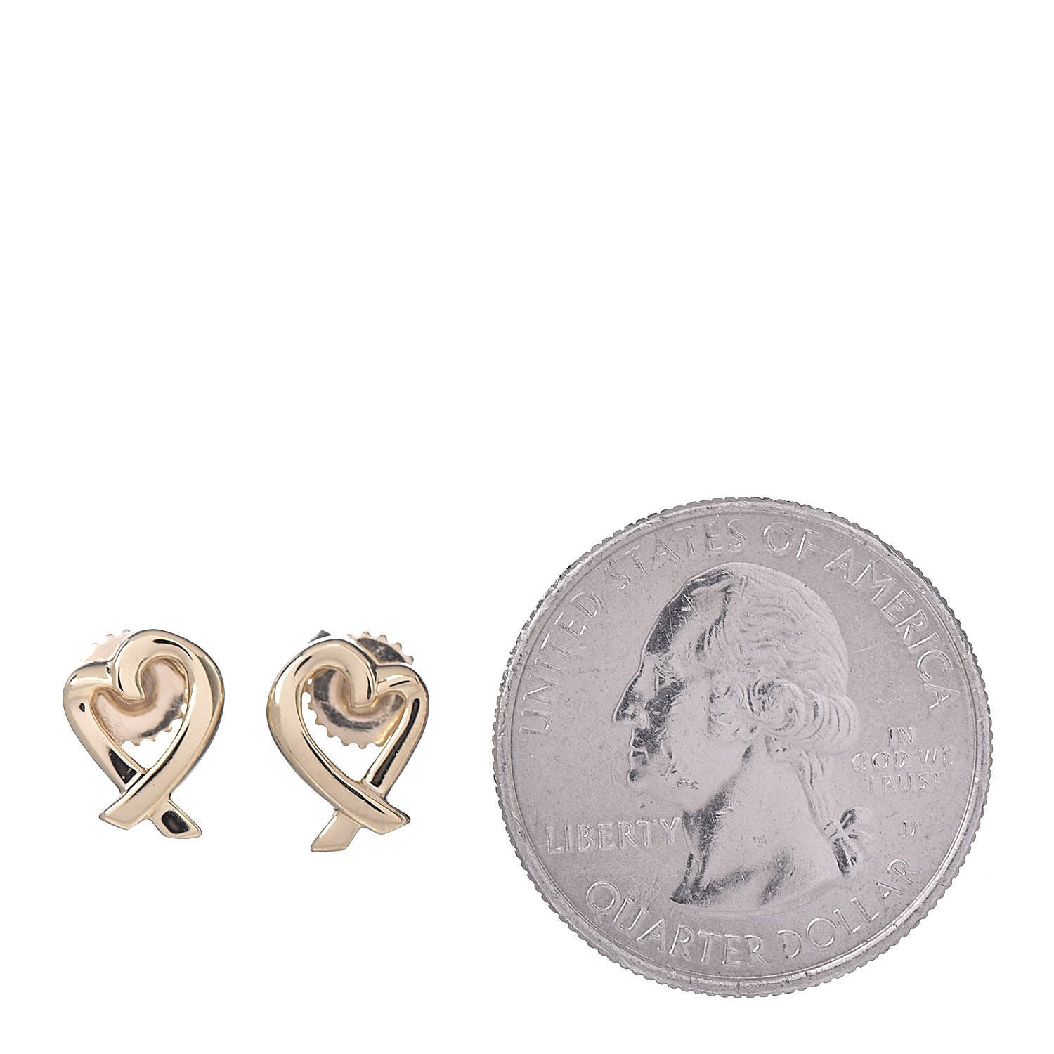 Tiffany 18K Yellow Gold Mini Paloma Picasso Loving Heart Earrings 2 of 5