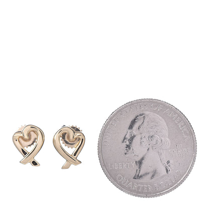 Tiffany 18K Yellow Gold Mini Paloma Picasso Loving Heart Earrings 2 of 5