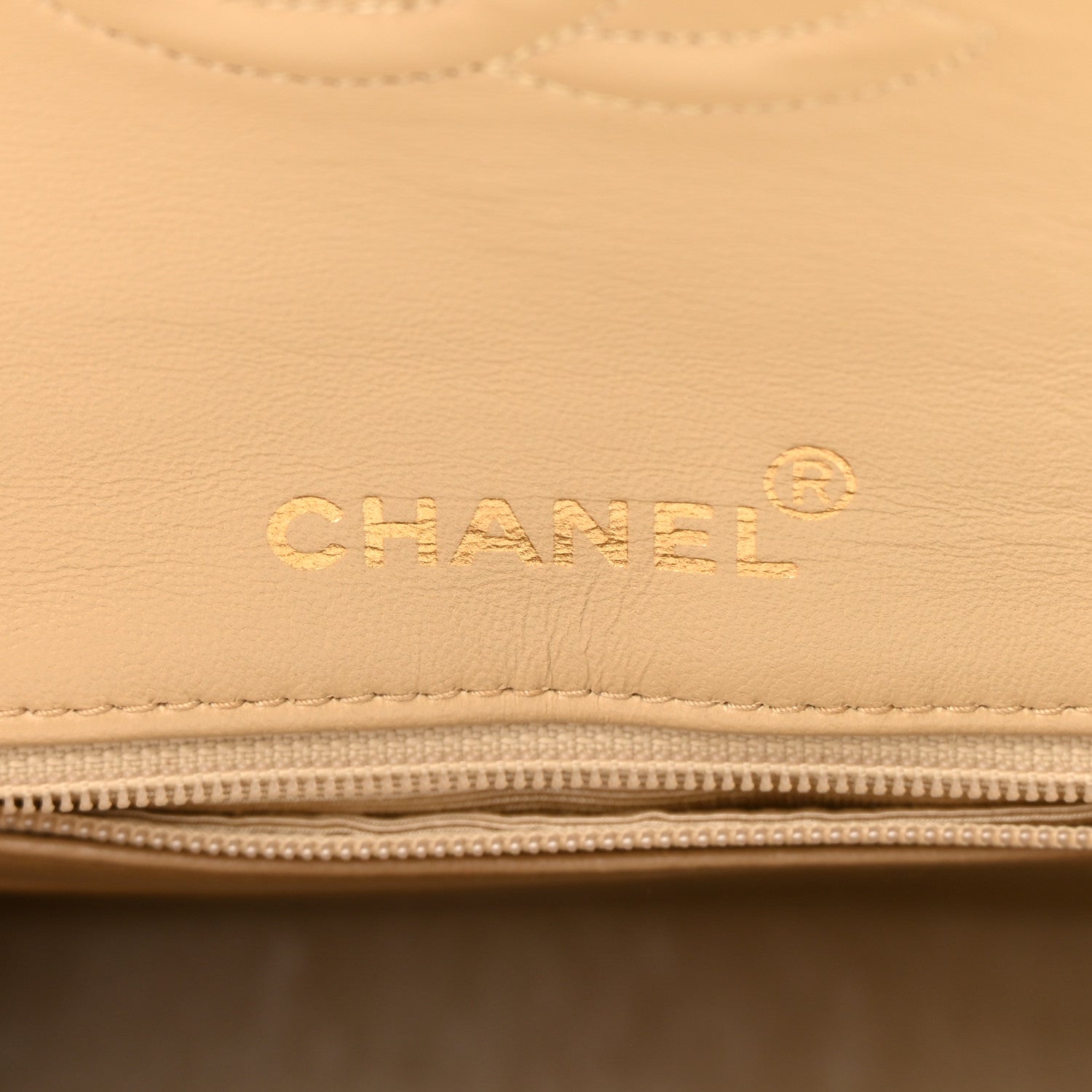 Chanel Lambskin Quilted Mini Square Flap Beige 5 of 14