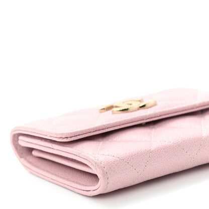 Chanel Caviar Quilted Studded CC Flap Card Holder Light Pink 8 of 9