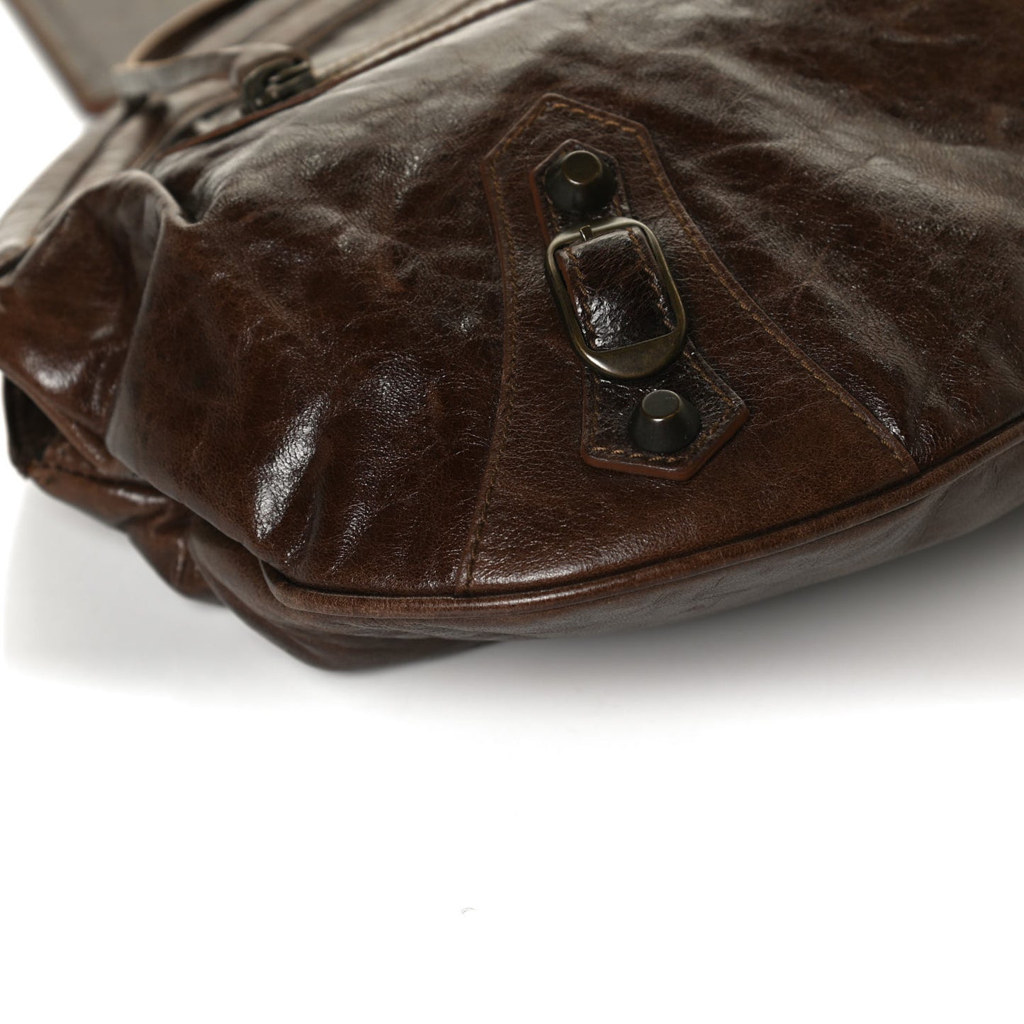 Chevre Classic Hardware Oval Clutch Truffle