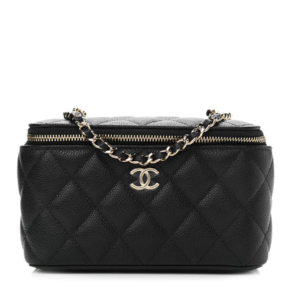 Chanel Caviar Quilted Small Tiny CC Vanity Case With Chain Black 1 of 12