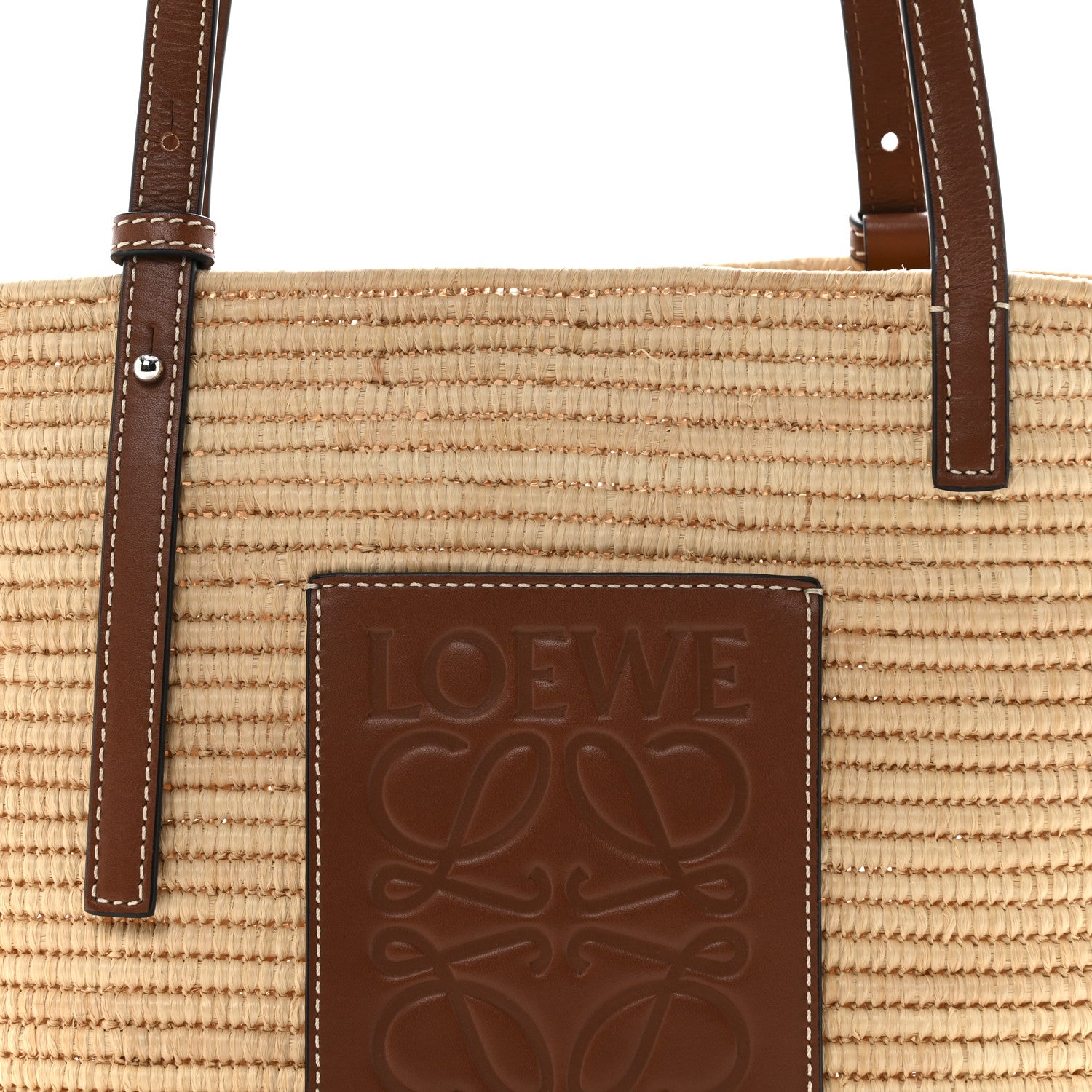 Loewe Raffia Small Square Basket Tote Bag Natural Tan 8 of 13