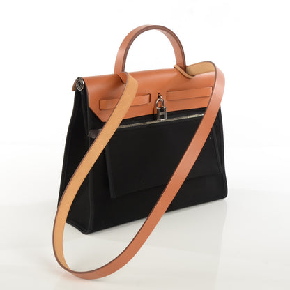 Hermes Vache Hunter Toile Herbag Zip PM 31 Black 10 of 16