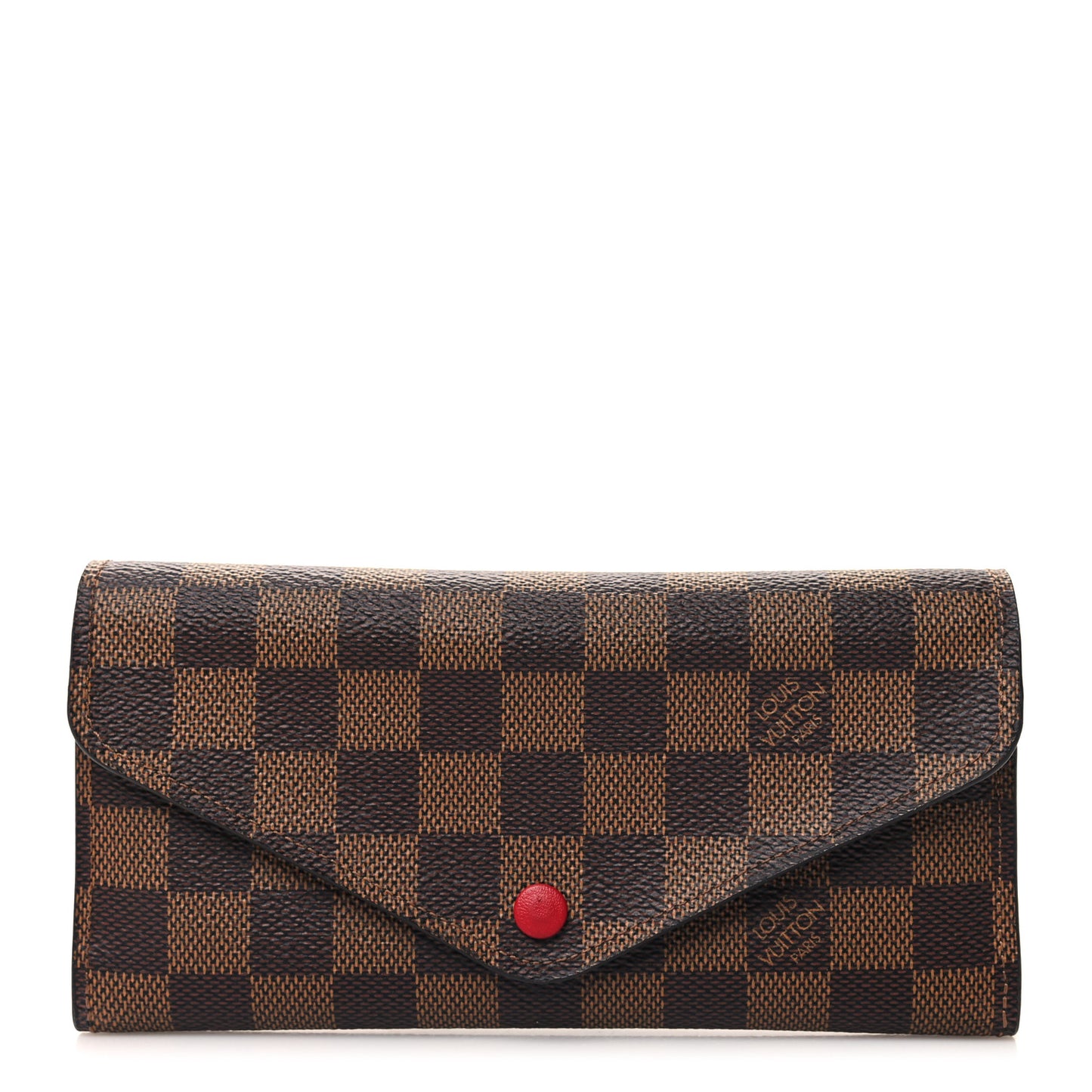 LOUIS VUITTON Damier Ebene Josephine Wallet Red