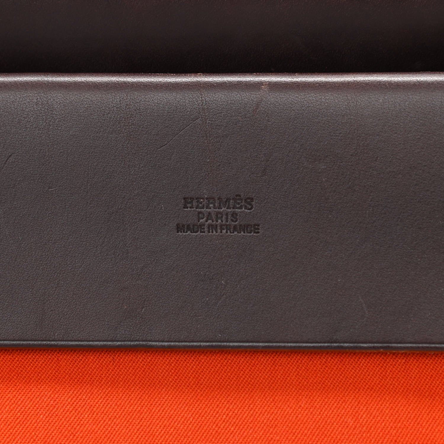 Hermes Toile Vache Calfskin Herbag Cabas PM Orange Red 7 of 19