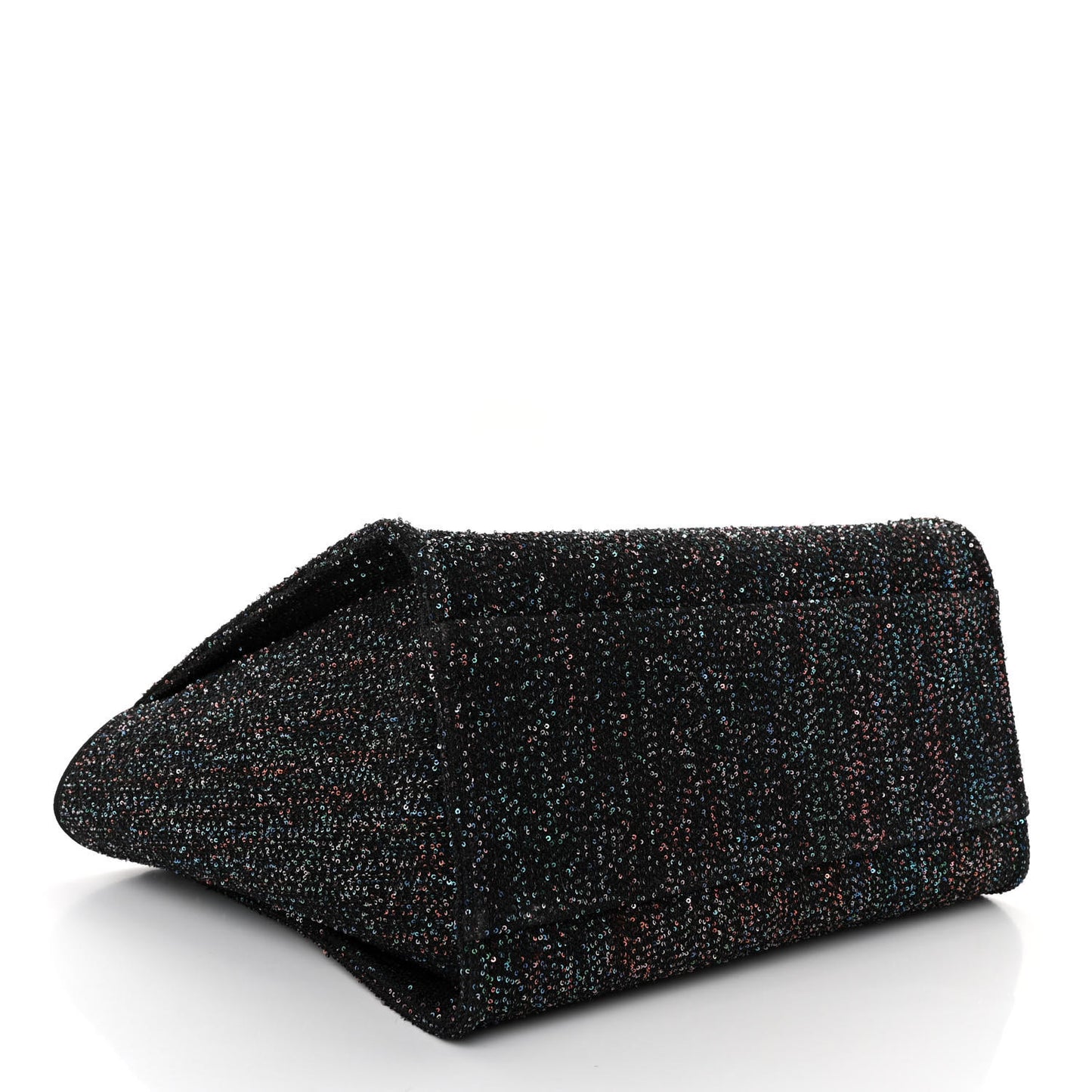 Calfskin Sequin Medium Deauville Tote Black