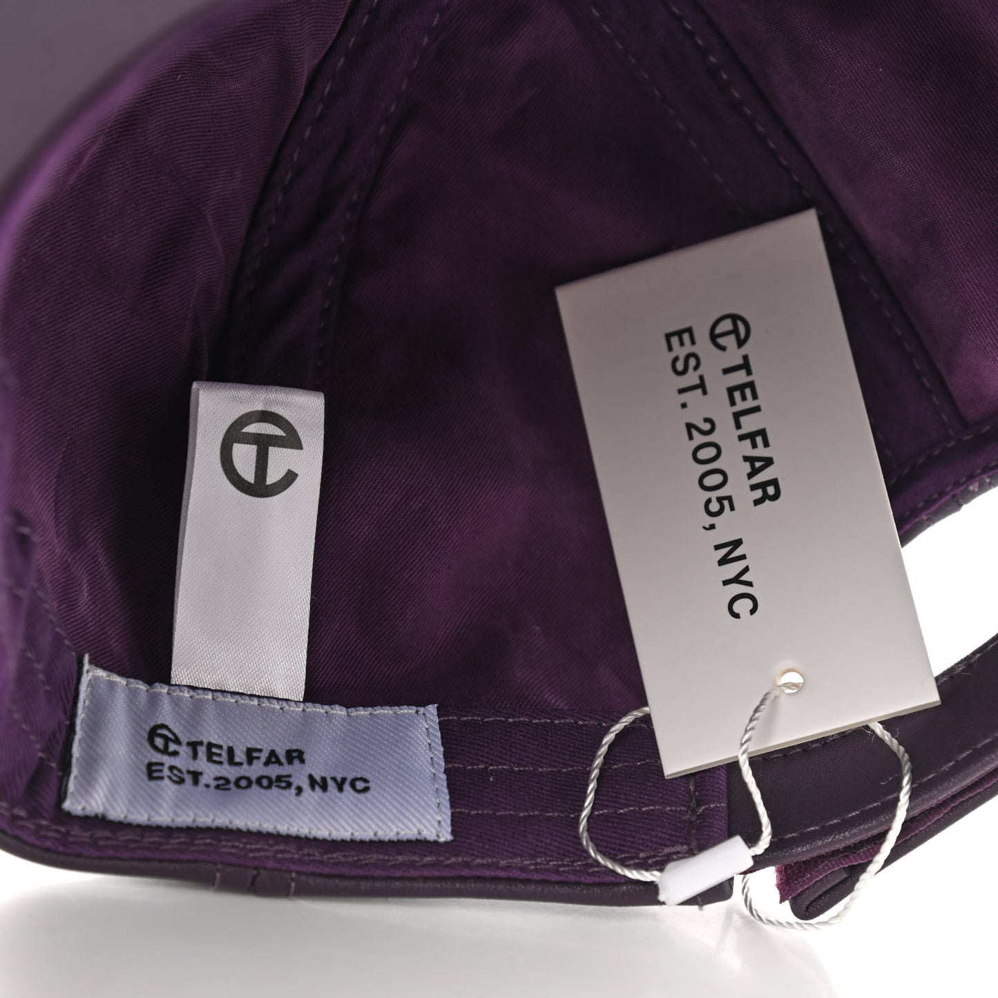 Vegan Leather Logo Embossed Hat Eggplant