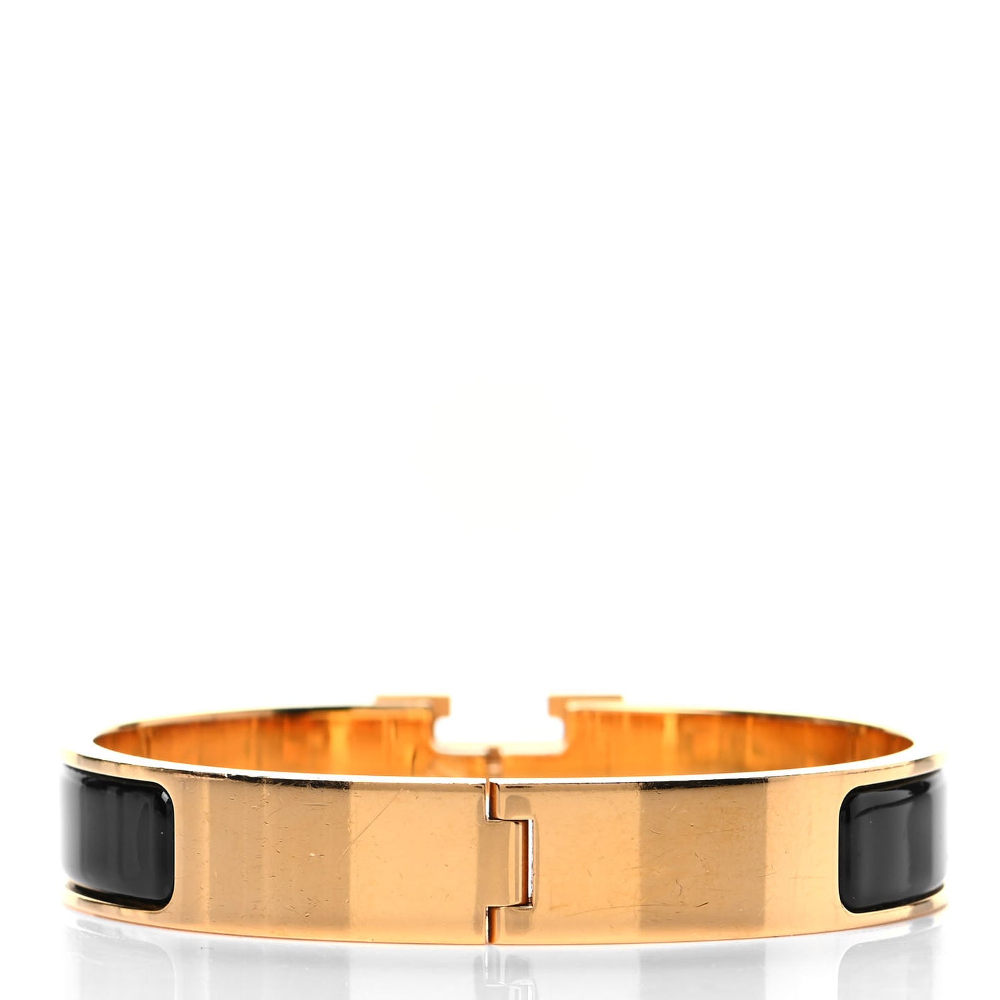 Enamel Narrow Clic Clac H Bracelet GM Black