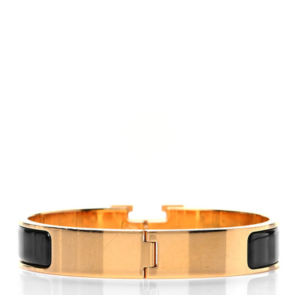 Hermes Enamel Narrow Clic Clac H Bracelet GM Black 3 of 5