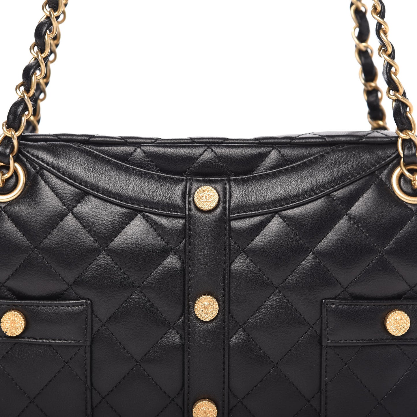 Calfskin Quilted Small Girl Shoulder Bag Black