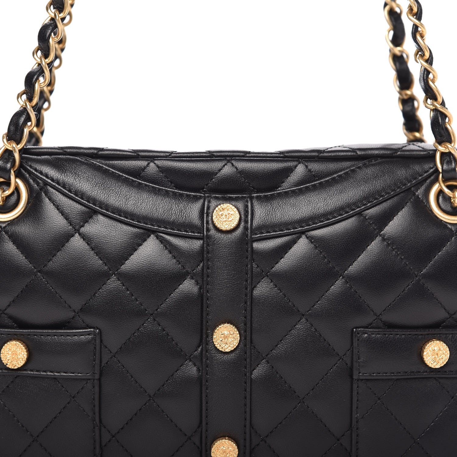 Chanel Calfskin Quilted Small Girl Shoulder Bag Black 10 of 10