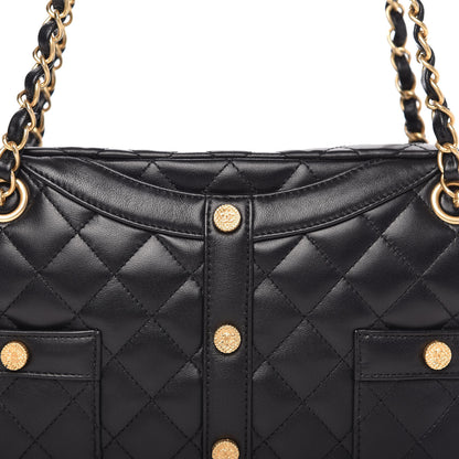 Chanel Calfskin Quilted Small Girl Shoulder Bag Black 10 of 10