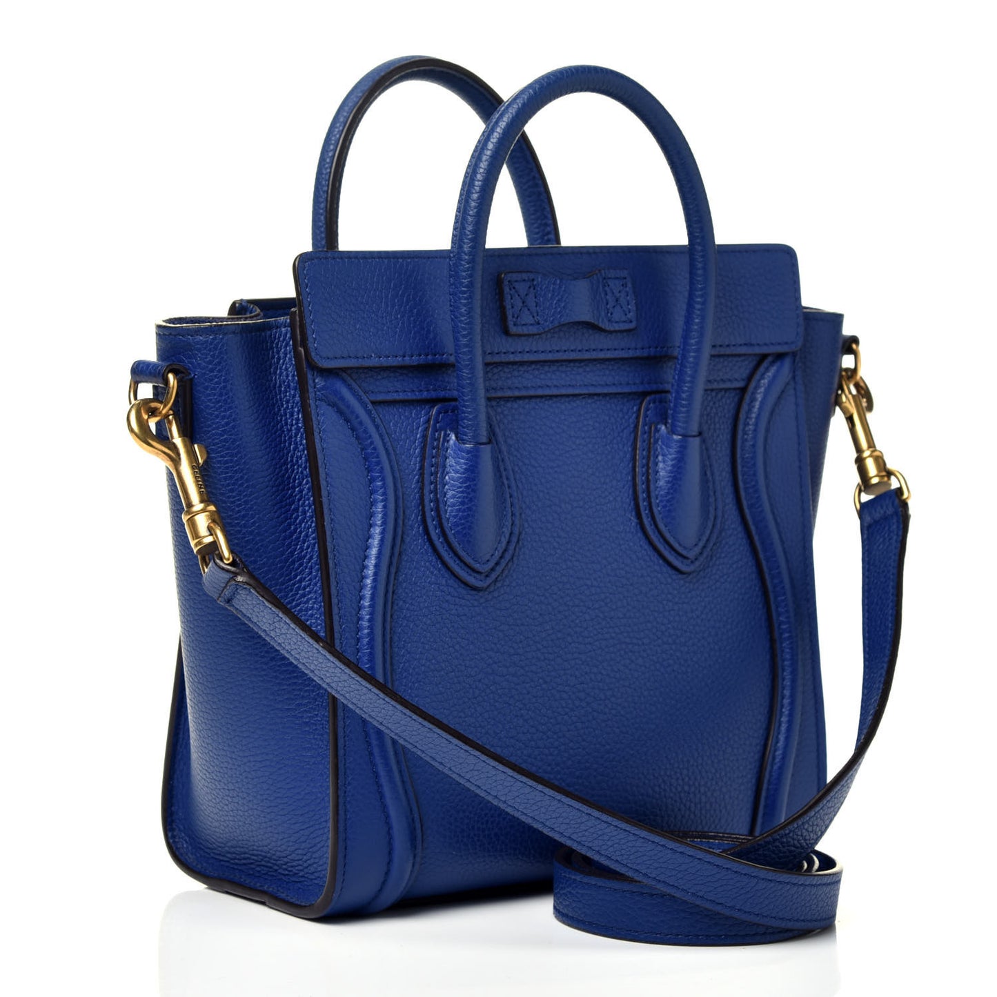 Drummed Calfskin Nano Luggage Indigo