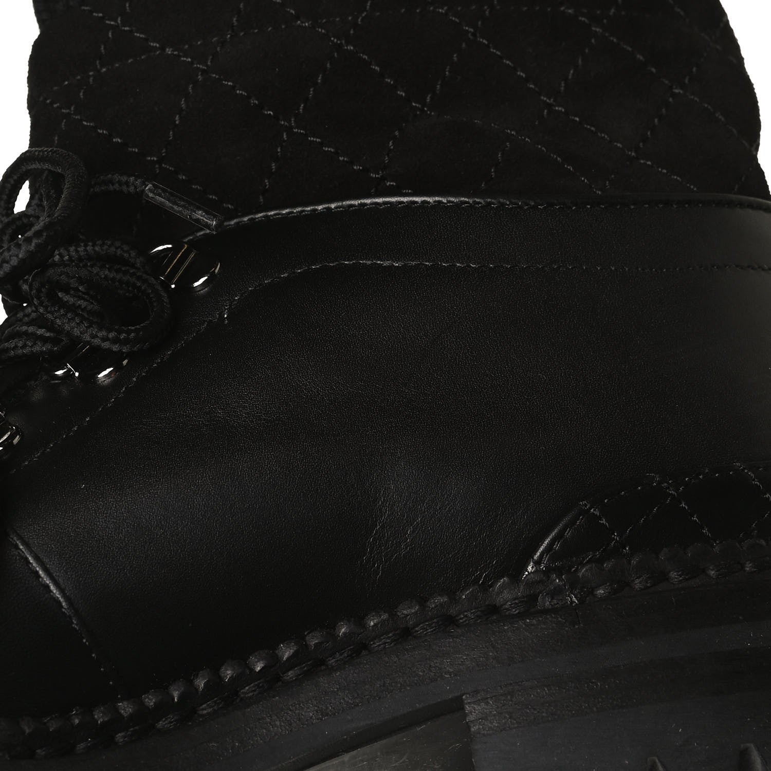 Chanel Calfskin Kid Suede Lace Up Short Boots 41 Black 15 of 16