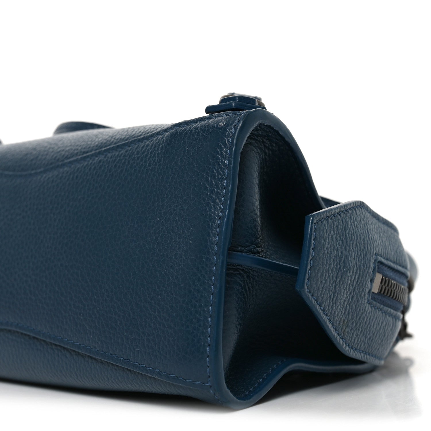 Balenciaga Grained Calfskin Neo Classic Silver Hardware Mini City Petrol Blue 10 of 10