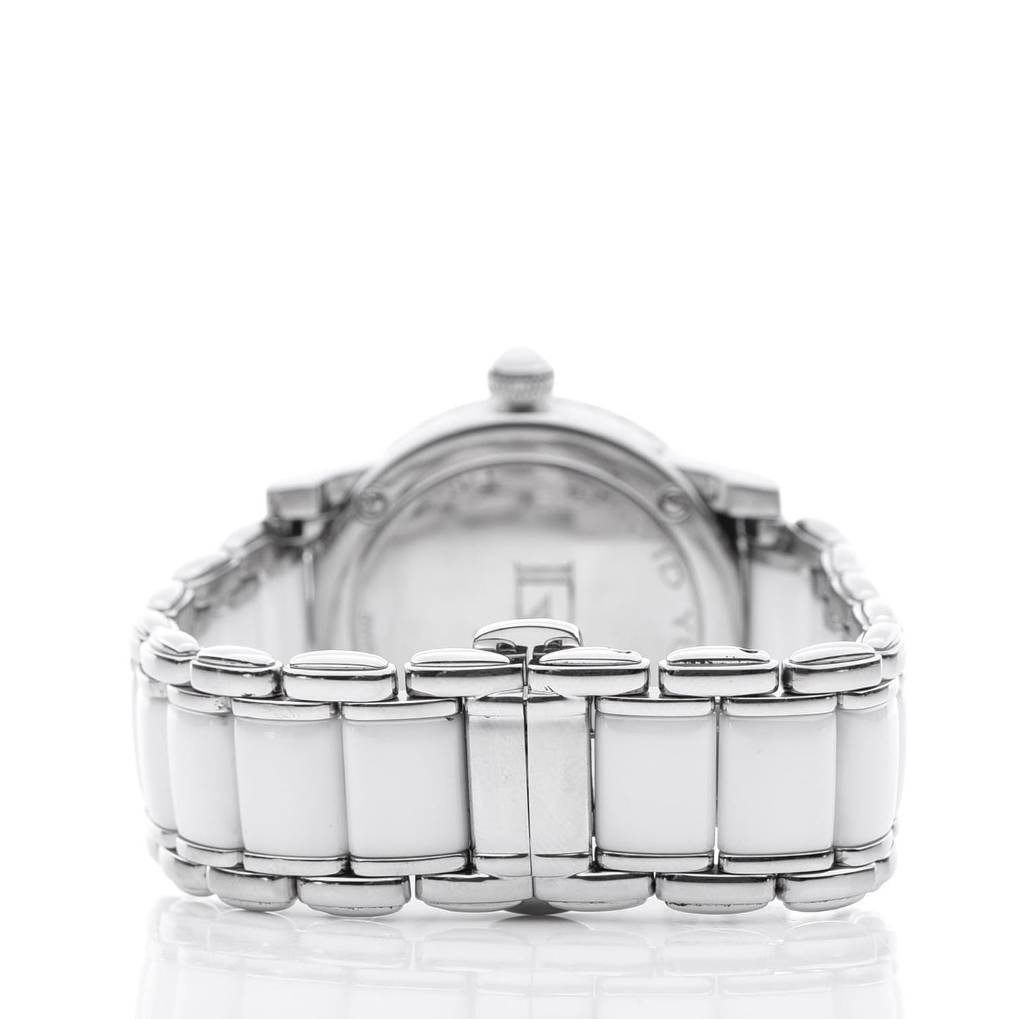 Stainless Steel Ceramic Diamond 30mm Classic Quartz Watch White