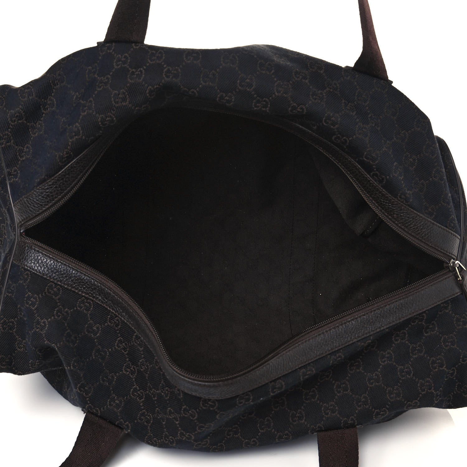 Gucci Denim Monogram Large Collapsible Carry On Duffle Bag Brown 5 of 14