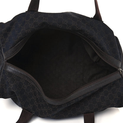 Gucci Denim Monogram Large Collapsible Carry On Duffle Bag Brown 5 of 14