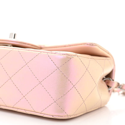 Chanel Iridescent Calfskin Quilted Mini Rectangular Flap Pink 10 of 11
