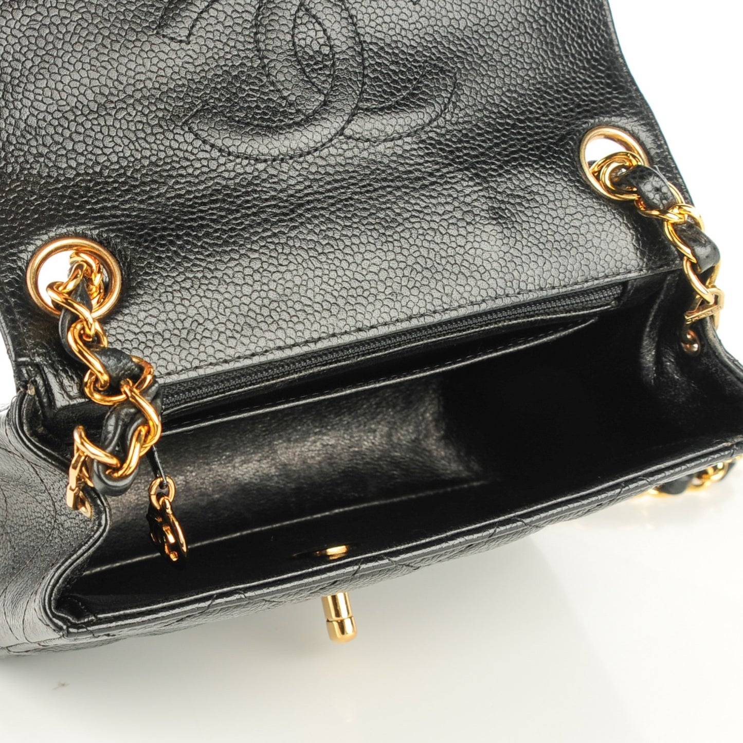 Caviar Quilted Mini Square Flap Black