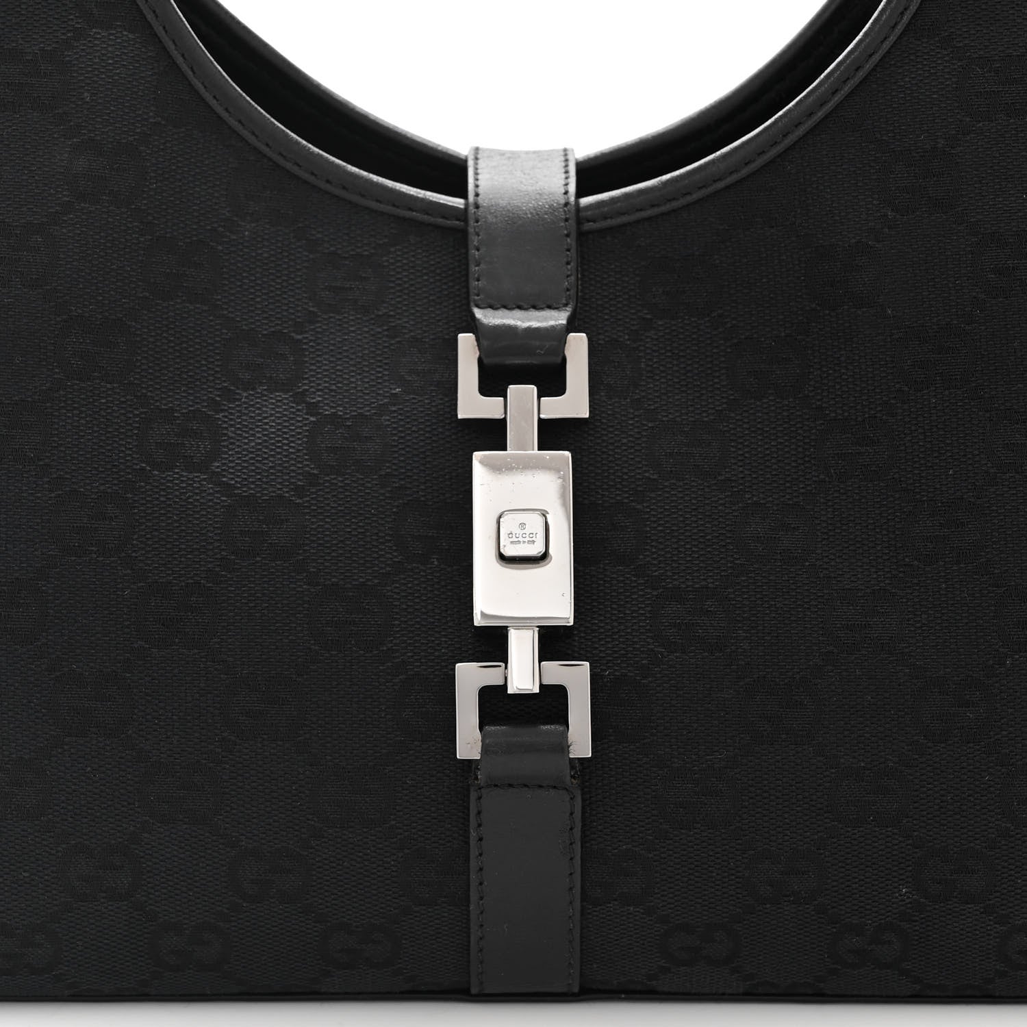 Gucci Monogram Bardot Shoulder Bag Black 8 of 10